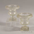 Pair of Cut Glass Urns