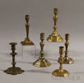 Six Brass Candlesticks