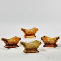 Four Pressed Glass Stags Horn Pattern Open Salts