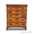 Chippendale Tiger Maple Tall Chest