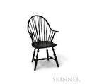 Blackpainted Continuousarm Braceback Windsor Chair