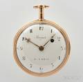 18kt Gold Open Face Watch Marked Breguet