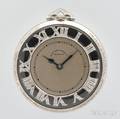 Platinum Open Face Pocket Watch