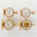 Four Gold Ladys Hunter Case Watches