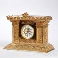 Birdtheme Gilt Cast Brass Mantel Clock