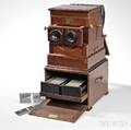 Planox Mahogany Stereoscope and Slides