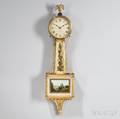 Mahogany Gilt Front Patent Timepiece or Banjo Clock