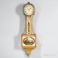 Mahogany Gilt Front Patent Timepice or Banjo Clock