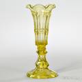 Canary Yellow Pressed Glass Bigler Pattern Vase