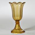 Amber Pressed Glass Tulip Vase