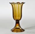 Amber Pressed Glass Tulip Vase