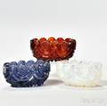 Three Oval Pressed Glass Open Salts