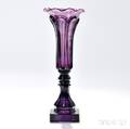Deep Amethyst Pressed Glass Loop Pattern Vase