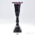 Deep Amethyst Pressed Glass Bigler Pattern Vase