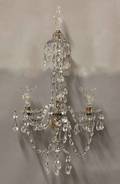 118 RARE PAIR OF GEORGE III CUT GLASS TWO LIGHT SCONCE
