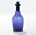 Light Blue Threemold Paneled Glass Cruet