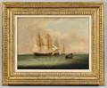 Attributed to Thomas Luny England 17591837 Shipping off Portsmouth
