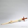 Inlaid Pine and Polychrome Paintdecorated Swordfish Sword