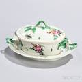 Worcester Porcelain Covered Butter Dish and Tray
