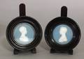 105 PAIR OF CONTINENTAL JASPERWARE PORTRAIT PLAQUESE