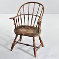 Dark Redstained Sackback Knucklearm Windsor Chair