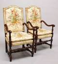 99 Pair of Renaissance Style Oak Hall Armchairs Flemi