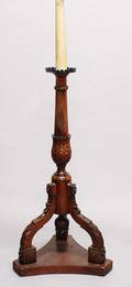 97 Baroque Style Carved and Stained Wood Torchere The