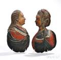 Painted and Carved Profile Busts of King George III and Queen Charlotte