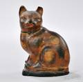 Chalkware Figure of a Seated Cat