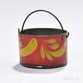 Miniature Redpainted and Decorated Tin Pail