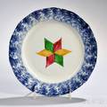 Blue Spatterware Plate