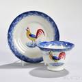 Blue Spatterware Cup and Saucer