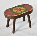 Paintdecorated Footstool