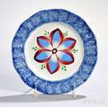 Blue Spatterware Plate