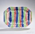 Octagonal Threecolor Rainbow Spatterware Platter