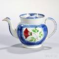 Blue Spatterware Teapot