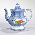 Blue Spatterware Teapot