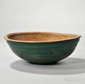 Greenpainted Turned Wood Bowl