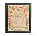 Birth Certificate Fraktur by the Ehre Vater Artist Berks County act 17821828
