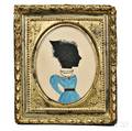 Watercolor and Ink Silhouette by the Puffy Sleeve Artist New England act 18301831