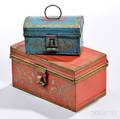 Two Stencildecorated Tin Boxes