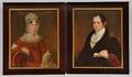 American School 19th Century Portraits of John Nielson and His Wife Lydia Mendenhall Harrisburg Pennsylvania