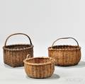 Three Woven Splint Baskets