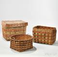 Three Woven Splint Baskets