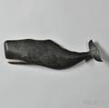 Carved and Painted Wooden Sperm Whale Plaque