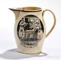 Transferdecorated Liverpool Pottery Creamware Pitcher