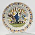 Large Polychrome Tinglazed Earthenware Plate