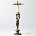Bronze Caryatid Lamp Base