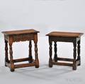 Two Joined Oak Stools