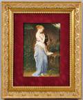 Handpainted Porcelain Plaque of a Classical Woman